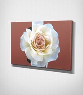 White Flower Canvas - 100 x 70 cm - Bloemen - Schilderij - Canvas - Slaapkamer - Wanddecoratie  - Slaapkamer - Foto op canvas