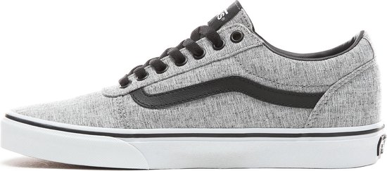 black white and gray vans