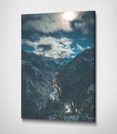 Cloudy Landscape - 80 x 120 cm - Landschap - Schilderij - Canvas - Slaapkamer - Wanddecoratie  - Slaapkamer - Foto op canvas