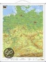 Deutschland, physisch 1 : 1 100 000. Wandkarte Kleinformat mit Metallstäben
