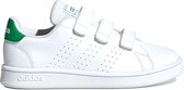 adidas Advantage C Jongens Sneakers - Ftwr White/Green/Grey Two F17 - Maat 30