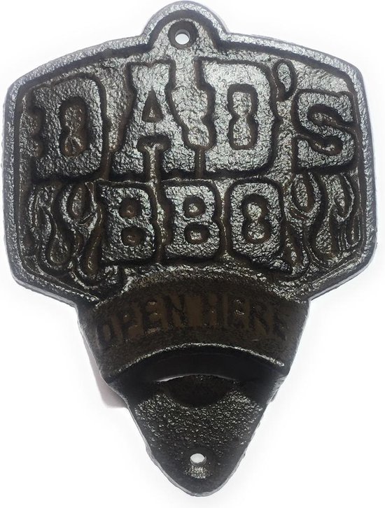 GILDE 1 x flesopener voor aan de muur, metalen opener, kroonkurkverzamelaar, de slimme kiept, hoogte 30 cm, wanddecoratie, wandobject (wit (prijs per stuk), hout