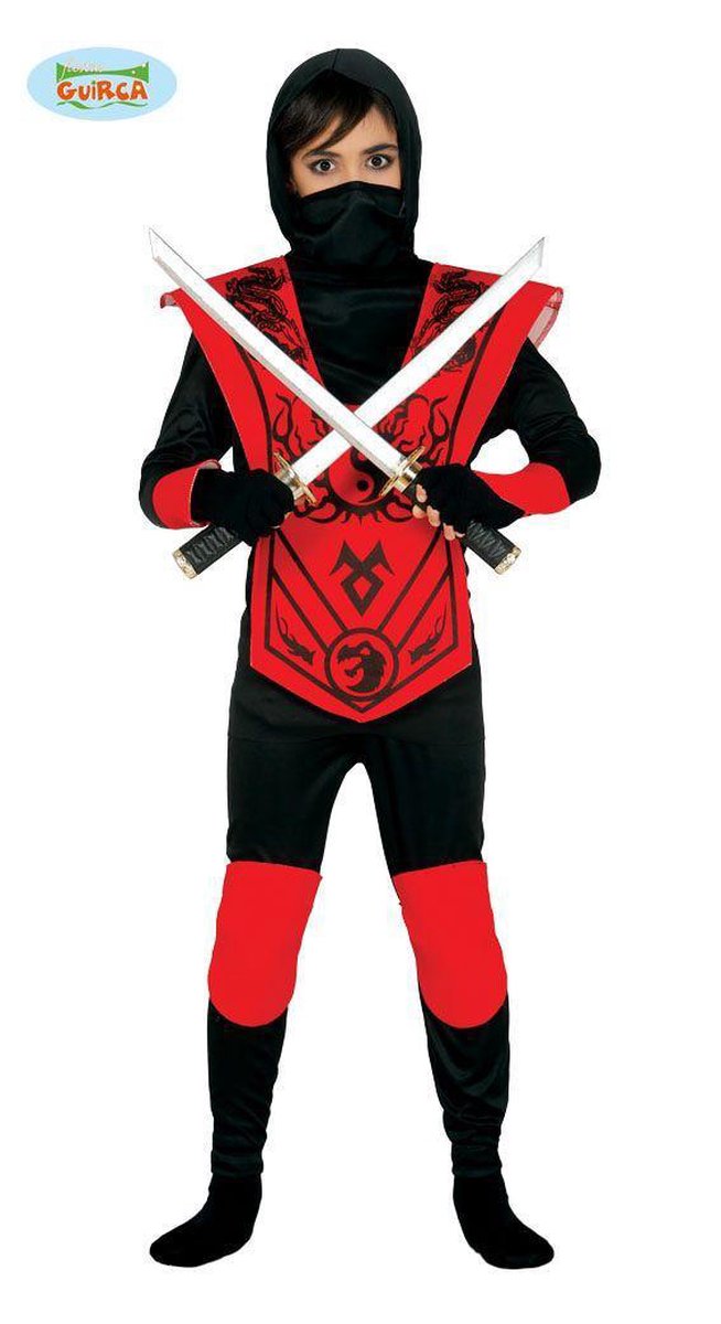 Guirca - Ninja & Samurai Kostuum - Scherp Zwaard Ninja - Jongen - Rood, Zwart - 10 - 12 jaar - Carnavalskleding - Verkleedkleding van Guirca — afbeelding 4