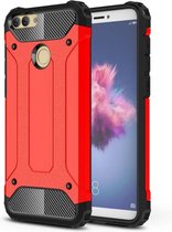 Armor Hybrid Back Cover - Huawei P Smart (2018) Hoesje - Rood