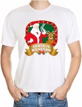 Foute kerst shirt wit - Santa is no vegan - voor heren M