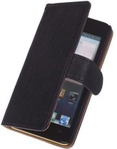 LELYCASE LG G3 Mini Luxe Echt Lederen Book Wallet Hoesje Zwart