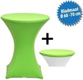 Cover Up Statafelrok Stretch - Ø60-70cm - Incl. Topcover - Limegroen