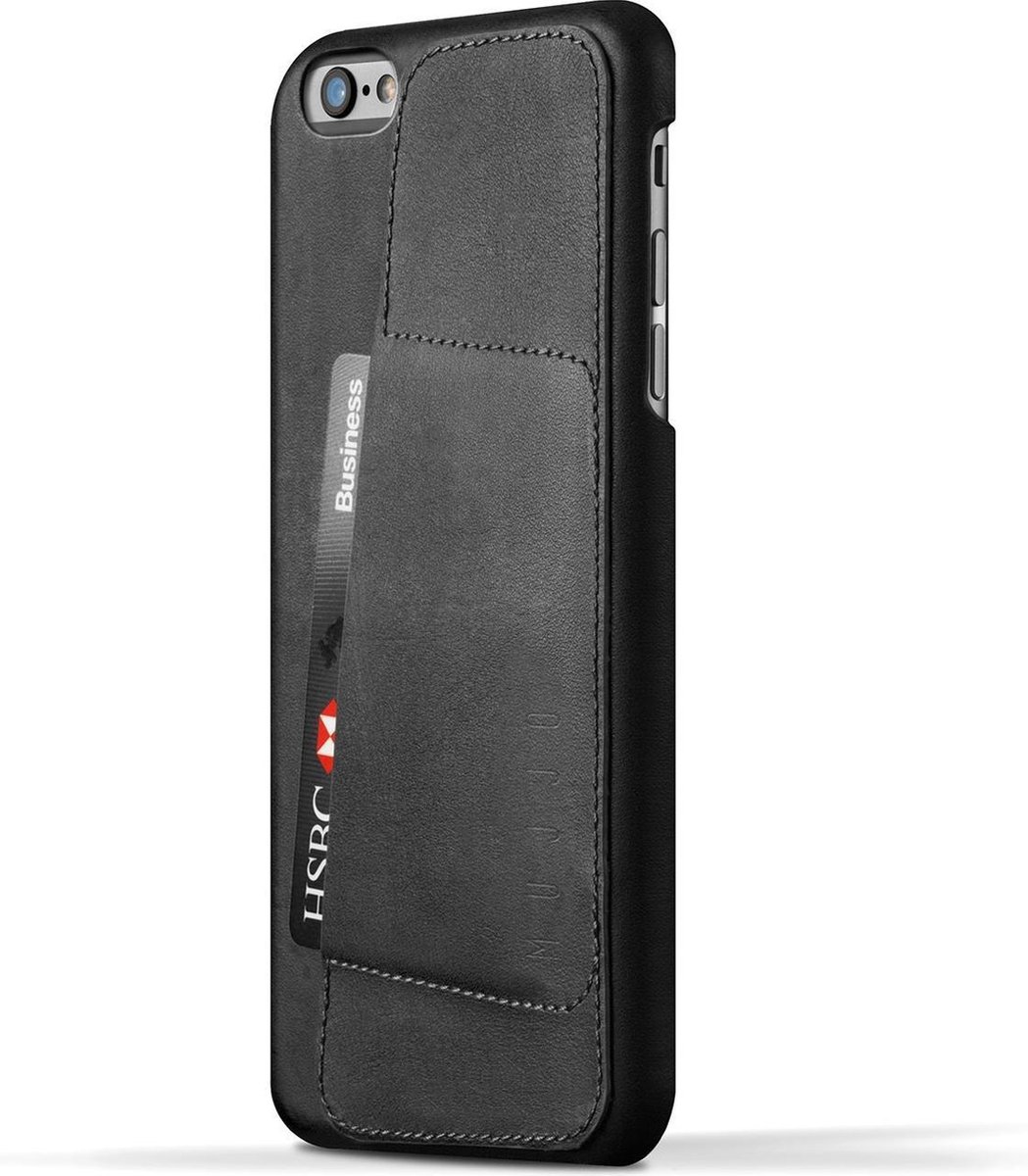 Mujjo Leather Wallet Case 80 iPhone 6(S) Plus zwart