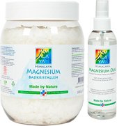 Magnesiumolie spray 200 ml en Magnesium vlokken-badkristallen 1 kg van Himalaya magnesium | Food kwaliteit | Magnesiumchloride voor spieren