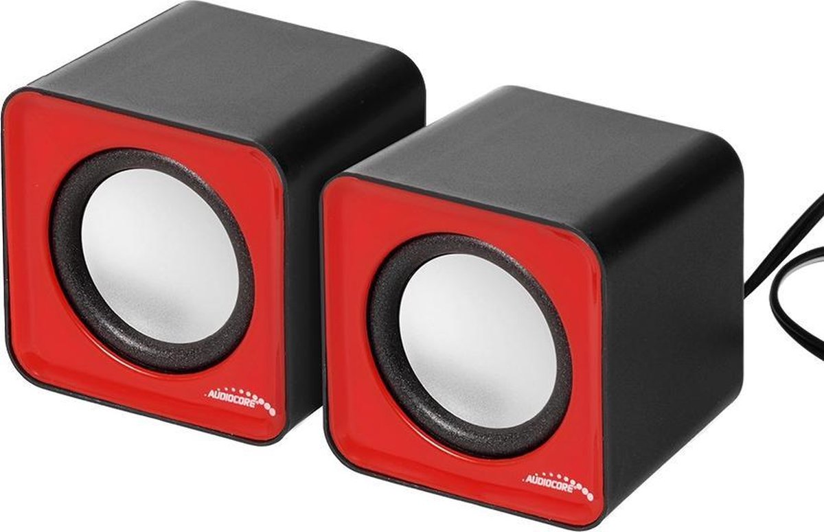 Audiocore PC-speakers Compacte stereo / luidsprekers - USB - Zwart met Rood