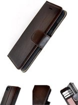 Echt Leder Donkerbruin Wallet Bookcase Pearlycase® Hoesje voor Apple iPhone 7 Plus