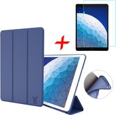 iPad Air 2019 Hoes - iPad Air 2019 Screenprotector - 10.5 inch - Smart Book Case Donkerblauw