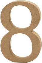 Cijfer 8 h: 8 cm dikte 1 5 cm MDF 1stuk