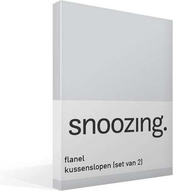 Snoozing - Flanel - Kussenslopen - Set van 2 - 40x60 cm - Grijs
