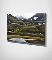 Mountains In Iceland Covered With Moss Canvas - 120 x 80 cm