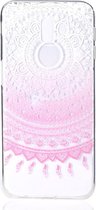 Shop4 - Samsung Galaxy J6 Plus Hoesje - Zachte Back Case Mandala Roze