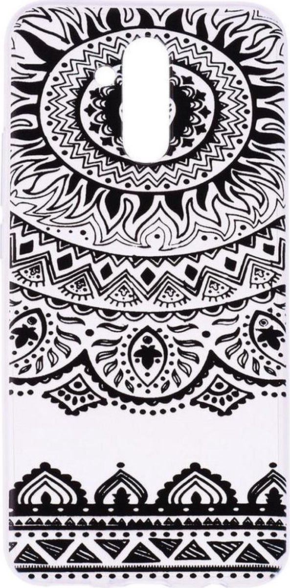 Shop4 - Geschikt voor Huawei Mate 20 Lite Hoesje - Zachte Back Case Mandala Zwart