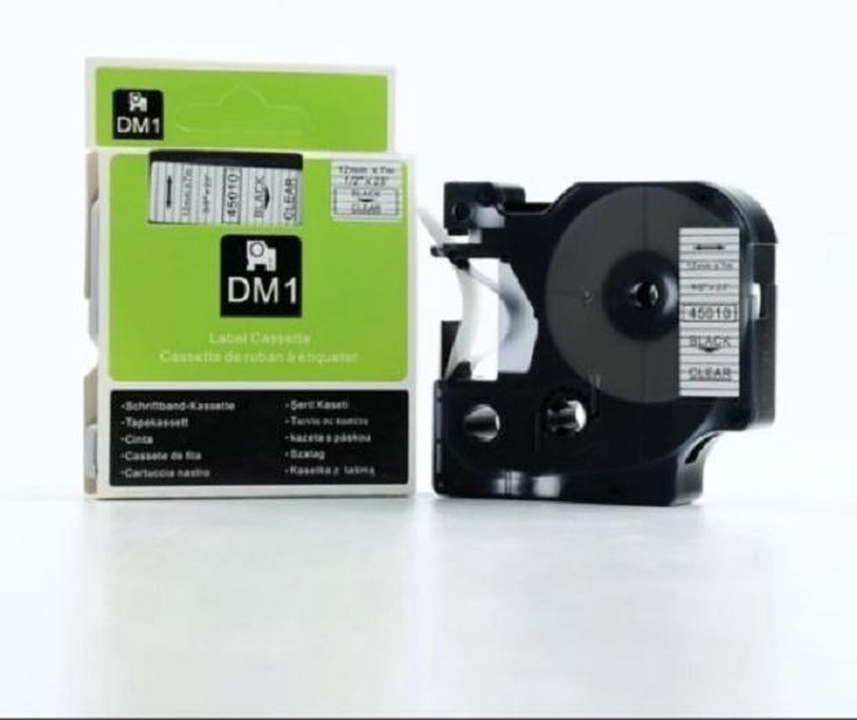 Label voor Dymo D1 45010 - Zwart op transparant