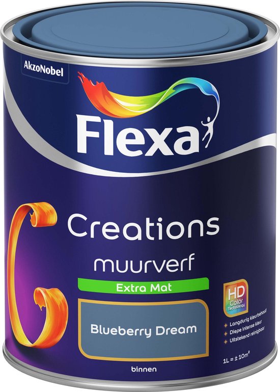 Flexa - Creations - Muurverf - Extra Mat - Blueberry Dream - 1 liter