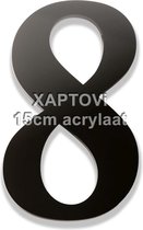 Xaptovi Huisnummer 8 Materiaal: Acrylaat - Hoogte: 15cm - Kleur: Zwart