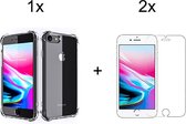 iphone 6 hoesje shock proof case transparant - Apple iphone 6s hoesje - hoesje iphone 6 - hoesje iphone 6s hoesjes cover hoes - 2x iPhone 6/6s screenprotector screen protector