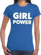 Girl Power tekst t-shirt blauw dames - dames shirt Girl Power S