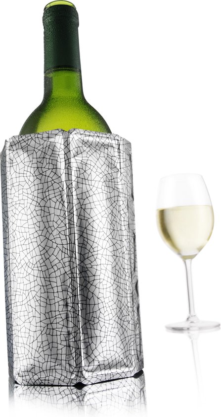 Vacu Vin Actieve Wijnkoeler - Icepack - Flessenkoeler - Zilver