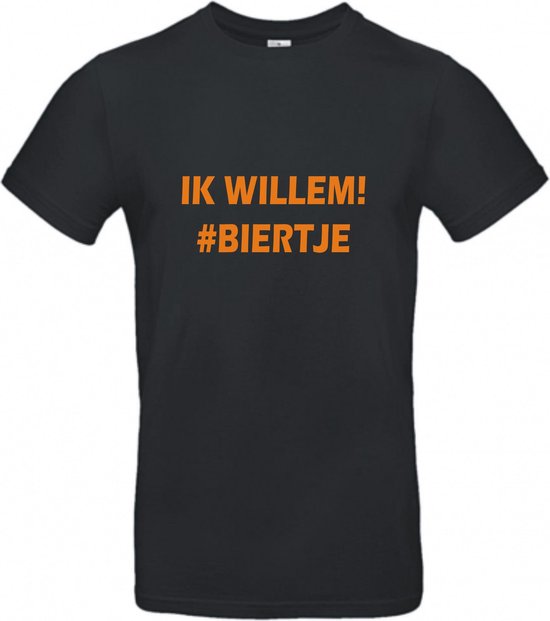 Koningsdag T-shirt Ik Willem #Biertje | XXL | Zwart