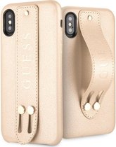 Guess Saffiano Strap Hard Case - Apple iPhone X/XS (5.8") - Goud