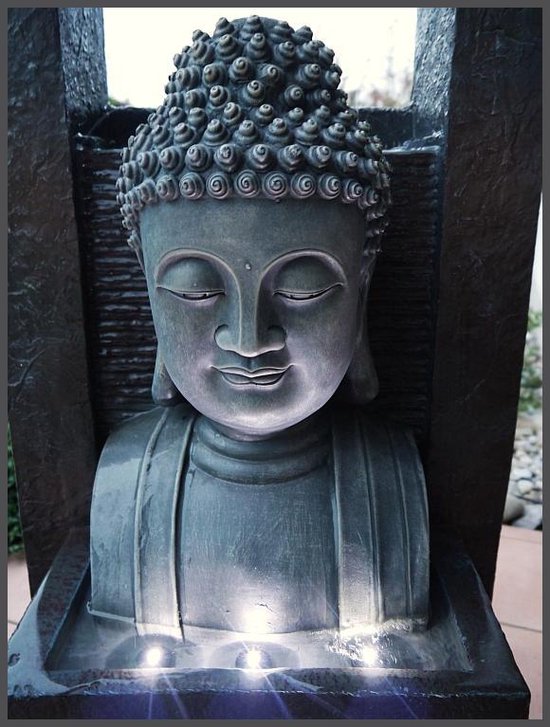 Score ontsnapping uit de gevangenis Knikken Giant Boeddha, Buddha, fontein 109cm, waterpartij, waterornament | bol.com