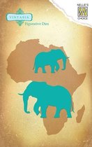 VIND030 Vintasia snijmal Nellie Snellen olifant Afrika dieren