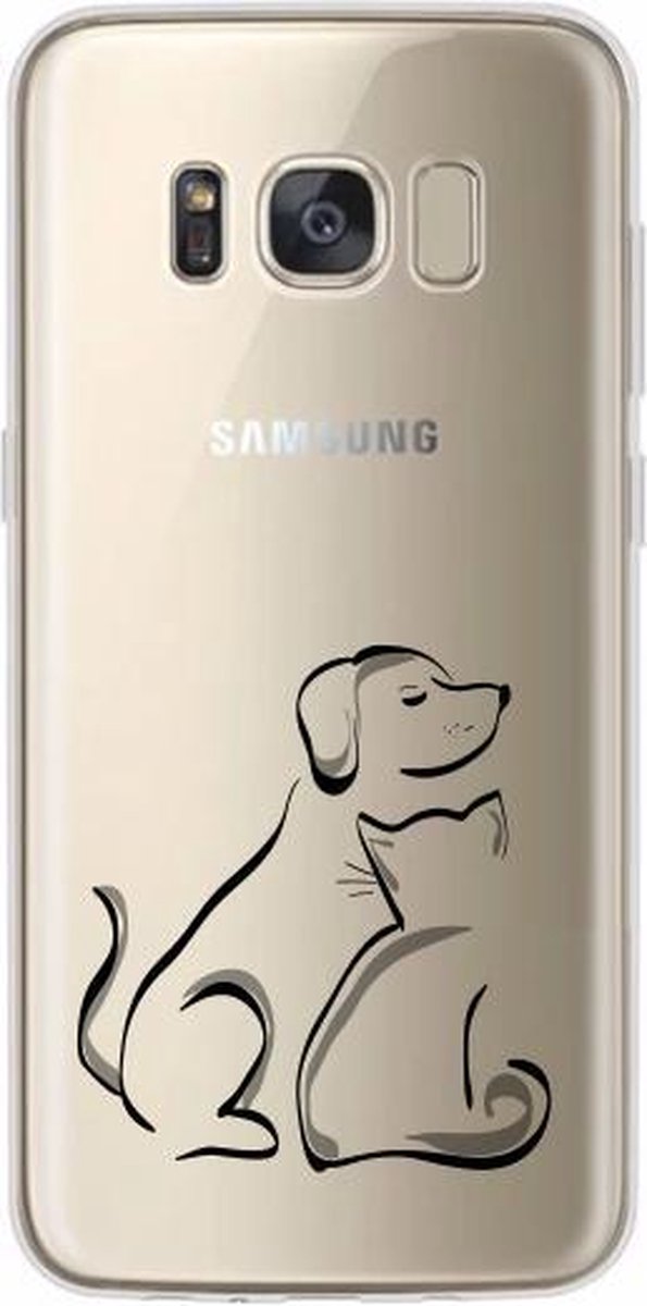 Samsung Galaxy S10 Plus transparant siliconen hoesje - hond/kat