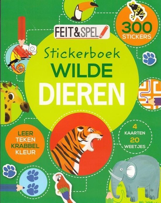 Afbeelding van het spel Kinderboeken Kinderboek Feit & Spel stickerboek: Wilde dieren. 7+