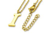 Amanto Ketting Letter I Gold - 316L Staal - Alfabet - 17x5mm - 50cm