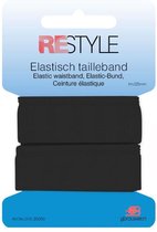 ReStyle -  Elastisch Tailleband 25mm - Zwart - 1mtr