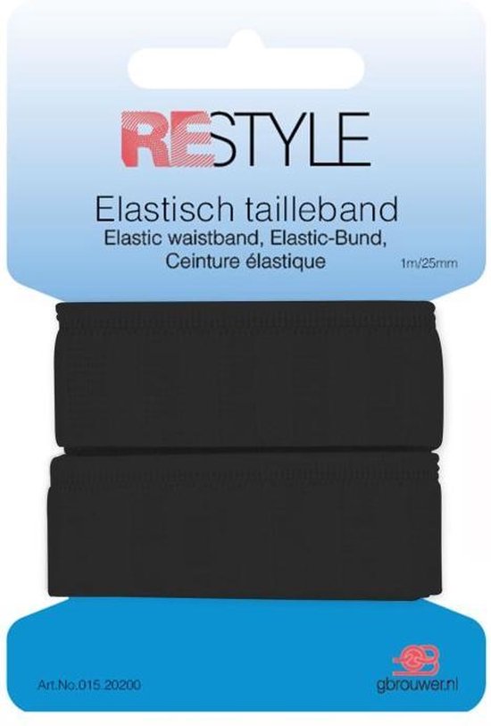 Onbeleefd Omleiden Laster ReStyle - Elastisch Tailleband 25mm - Zwart - 1mtr | bol.com