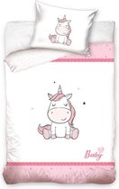 Baby Unicorn Dekbedovertrek - Ledikant - 100x135 cm - Pink