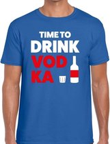 Time to drink Vodka heren T-shirt blauw M