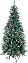 Kunstkerstboom empress deco met dennenappel besjes en sneeuw 240cm