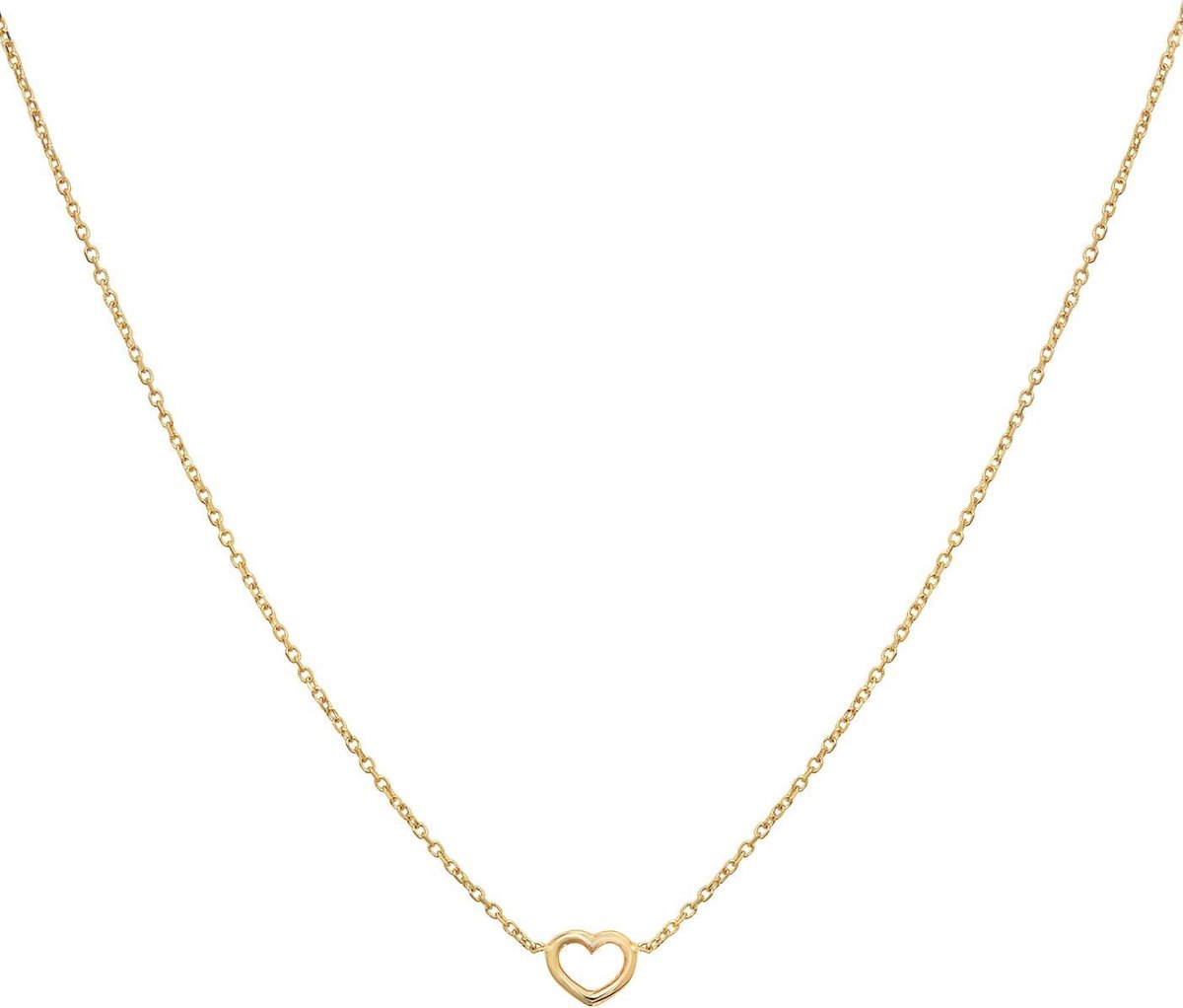 The Jewelry Collection Ketting Hart 1,1 mm 42 - 44 cm - Goud