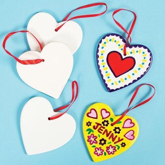 bladerdeeg Vergadering Lenen Keramieken hangdecoraties hart - maak ontwerp je eigen - creatieve  knutselpakket voor... | bol.com