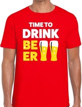 Time to drink Beer heren T-shirt rood XL