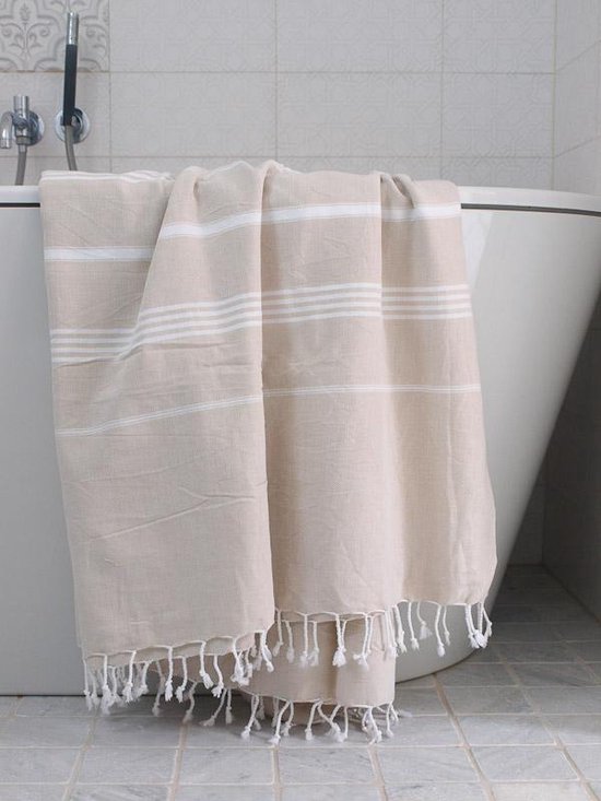 Ottomania Hamamdoek XXL - 160 x 220 - extra groot hamam badlaken 2 persoons  -... | bol.com