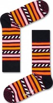 Happy Socks Stripe & Stripe Sokken - Oranje/Zwart - Maat 41-46