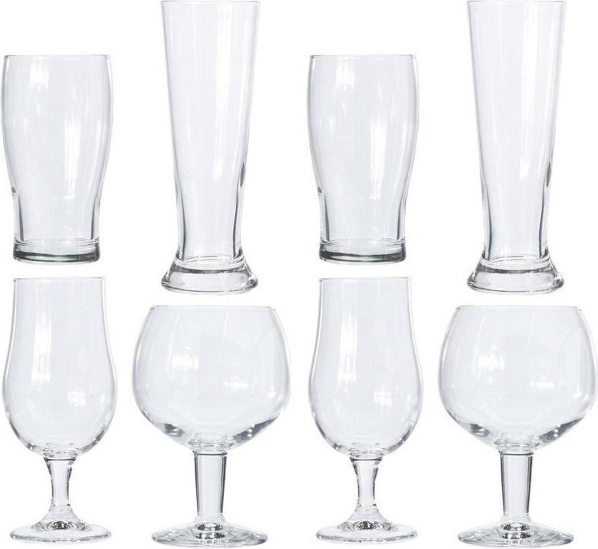 Verschillende bierglazen set 8 stuks - Glazen voor bier - Speciaal bier - Proefglazen set - Merkloos