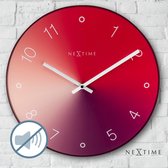NeXtime Gradient - Klok - Glas - Mouvement silencieux - Rond - Ø40 cm - Rouge et violet
