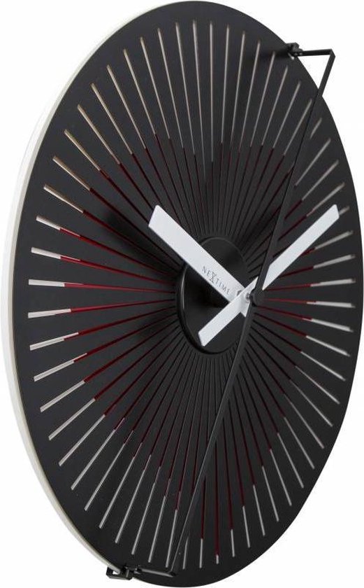 Nextime Motion Clock Heart - Klok - Rond - Ø 30 cm - Zwart/Rood