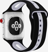 Sportbandje double zwart/grijs - geschikt voor Apple Watch 42 en 44mm