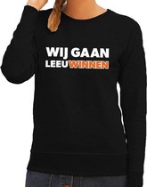 Nederland supporter sweater Wij gaan LeeuWinnen zwart voor dames - landen kleding M