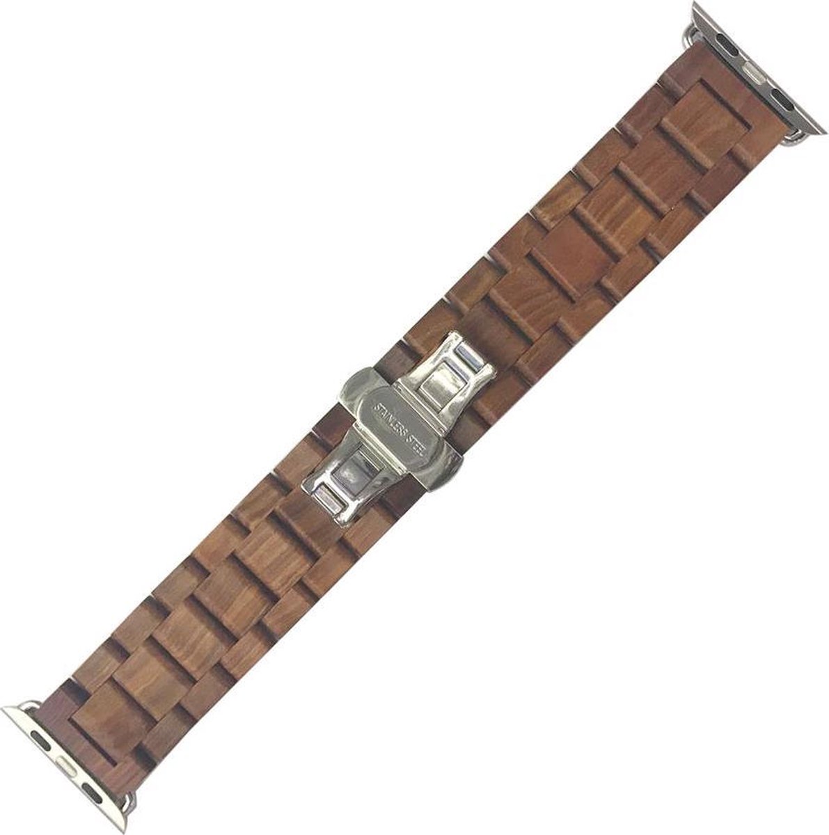 Houten bandje bruin geschikt voor Apple Watch 38 en 40 mm | bol.com